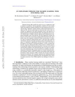 An Explainable Pipeline for Machine Learning with Functional Data