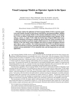 Visual Language Models as Operator Agents in the Space Domain