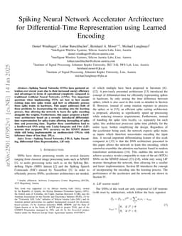 Spiking Neural Network Accelerator Architecture for Differential-Time Representation using Learned Encoding