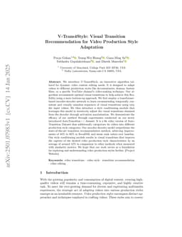 V-Trans4Style: Visual Transition Recommendation for Video Production Style Adaptation