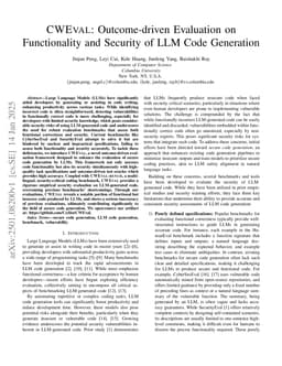 CWEval: Outcome-driven Evaluation on Functionality and Security of LLM Code Generation