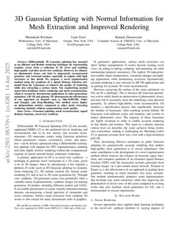 3D Gaussian Splatting with Normal Information for Mesh Extraction and Improved Rendering