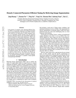 Densely Connected Parameter-Efficient Tuning for Referring Image Segmentation