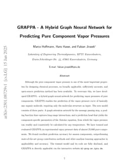 GRAPPA - A Hybrid Graph Neural Network for Predicting Pure Component Vapor Pressures