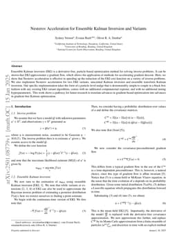 Nesterov Acceleration for Ensemble Kalman Inversion and Variants