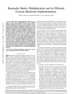 Karatsuba Matrix Multiplication and its Efficient Custom Hardware Implementations