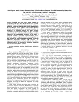 Intelligent Anti-Money Laundering Solution Based upon Novel Community Detection in Massive Transaction Networks on Spark