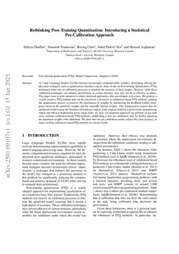 Rethinking Post-Training Quantization: Introducing a Statistical Pre-Calibration Approach