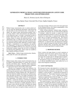 Generative Medical Image Anonymization Based on Latent Code Projection and Optimization