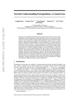 Towards Understanding Extrapolation: a Causal Lens