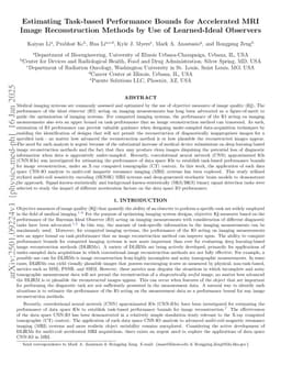 Estimating Task-based Performance Bounds for Accelerated MRI Image Reconstruction Methods by Use of Learned-Ideal Observers