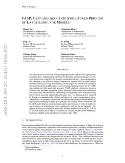 FASP: Fast and Accurate Structured Pruning of Large Language Models