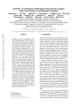 AutoCBT: An Autonomous Multi-agent Framework for Cognitive Behavioral Therapy in Psychological Counseling
