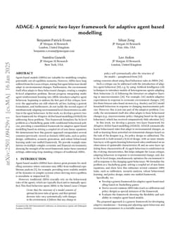 ADAGE: A generic two-layer framework for adaptive agent based modelling