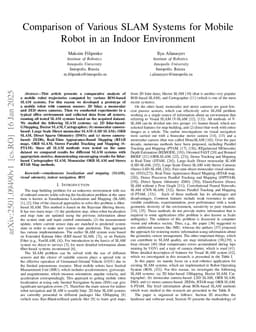 Comparison of Various SLAM Systems for Mobile Robot in an Indoor Environment