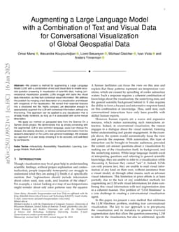 Augmenting a Large Language Model with a Combination of Text and Visual Data for Conversational Visualization of Global Geospatial Data