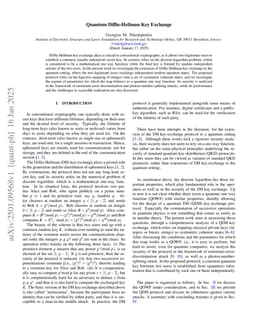 Quantum Diffie-Hellman key exchange