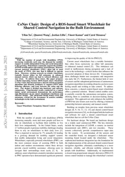 CoNav Chair: Design of a ROS-based Smart Wheelchair for Shared Control Navigation in the Built Environment