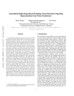 Generalized Single-Image-Based Morphing Attack Detection Using Deep Representations from Vision Transformer