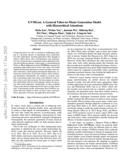 GVMGen: A General Video-to-Music Generation Model with Hierarchical Attentions