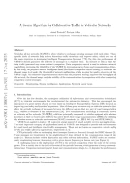 A swarm algorithm for collaborative traffic in vehicular networks