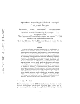 Quantum Annealing for Robust Principal Component Analysis