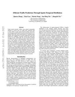 Efficient Traffic Prediction Through Spatio-Temporal Distillation