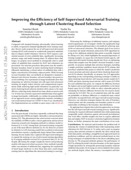 Improving the Efficiency of Self-Supervised Adversarial Training through Latent Clustering-Based Selection
