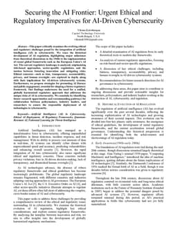Securing the AI Frontier: Urgent Ethical and Regulatory Imperatives for AI-Driven Cybersecurity