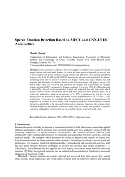 Speech Emotion Detection Based on MFCC and CNN-LSTM Architecture