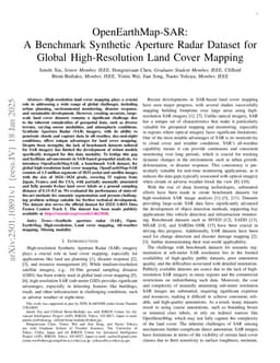 OpenEarthMap-SAR: A Benchmark Synthetic Aperture Radar Dataset for Global High-Resolution Land Cover Mapping