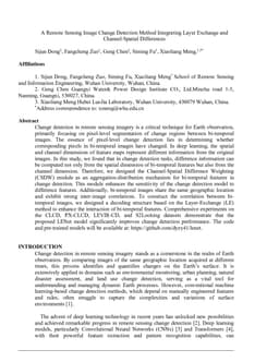 A Remote Sensing Image Change Detection Method Integrating Layer Exchange and Channel-Spatial Differences