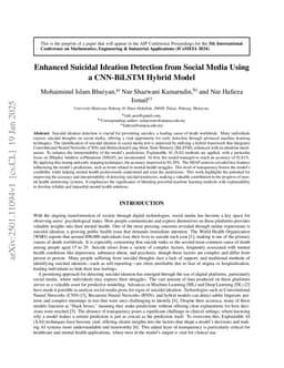 Enhanced Suicidal Ideation Detection from Social Media Using a CNN-BiLSTM Hybrid Model