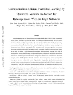 Communication-Efficient Federated Learning by Quantized Variance Reduction for Heterogeneous Wireless Edge Networks