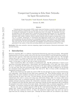 Unsupervised Learning in Echo State Networks for Input Reconstruction