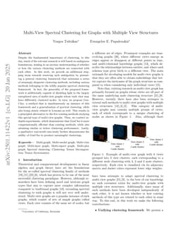 Multi-View Spectral Clustering for Graphs with Multiple View Structures