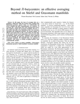 Beyond R-barycenters: an effective averaging method on Stiefel and Grassmann manifolds