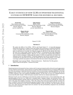 Early evidence of how LLMs outperform traditional systems on OCR/HTR tasks for historical records