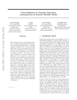 Class Imbalance in Anomaly Detection: Learning from an Exactly Solvable Model