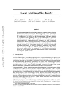 StAyaL | Multilingual Style Transfer