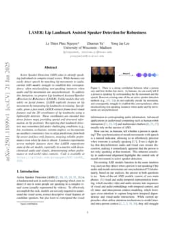 LASER: Lip Landmark Assisted Speaker Detection for Robustness