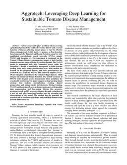Aggrotech: Leveraging Deep Learning for Sustainable Tomato Disease Management