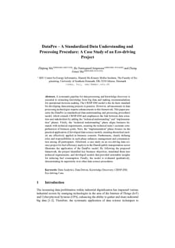 DataPro -- A Standardized Data Understanding and Processing Procedure: A Case Study of an Eco-Driving Project