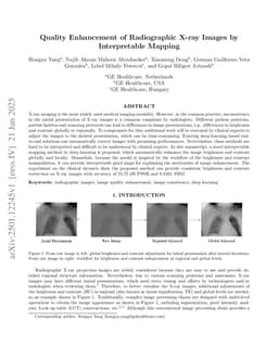 Quality Enhancement of Radiographic X-ray Images by Interpretable Mapping