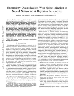 Uncertainty Quantification With Noise Injection in Neural Networks: A Bayesian Perspective