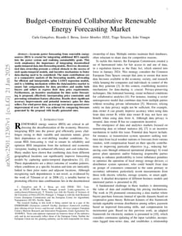 Budget-constrained Collaborative Renewable Energy Forecasting Market