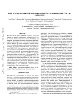 Efficient Lung Ultrasound Severity Scoring Using Dedicated Feature Extractor