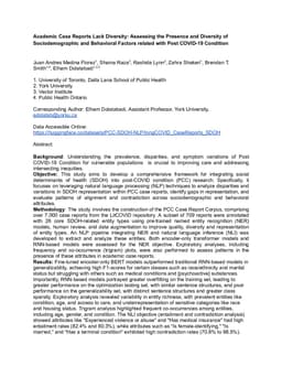 Academic case reports lack diversity: Assessing the presence and diversity of sociodemographic and behavioral factors related to Post COVID-19 Condition