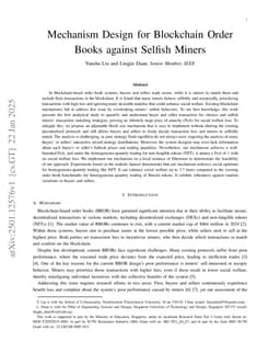 Mechanism Design for Blockchain Order Books against Selfish Miners