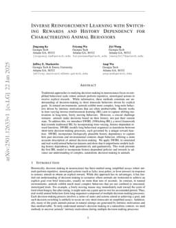 Inverse Reinforcement Learning with Switching Rewards and History Dependency for Characterizing Animal Behaviors